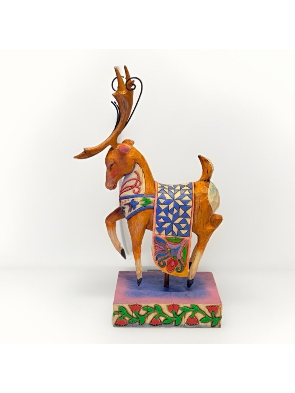 Jim Shore "Dash Away" Reindeer Figurine 2004 Blue Blanket 118110